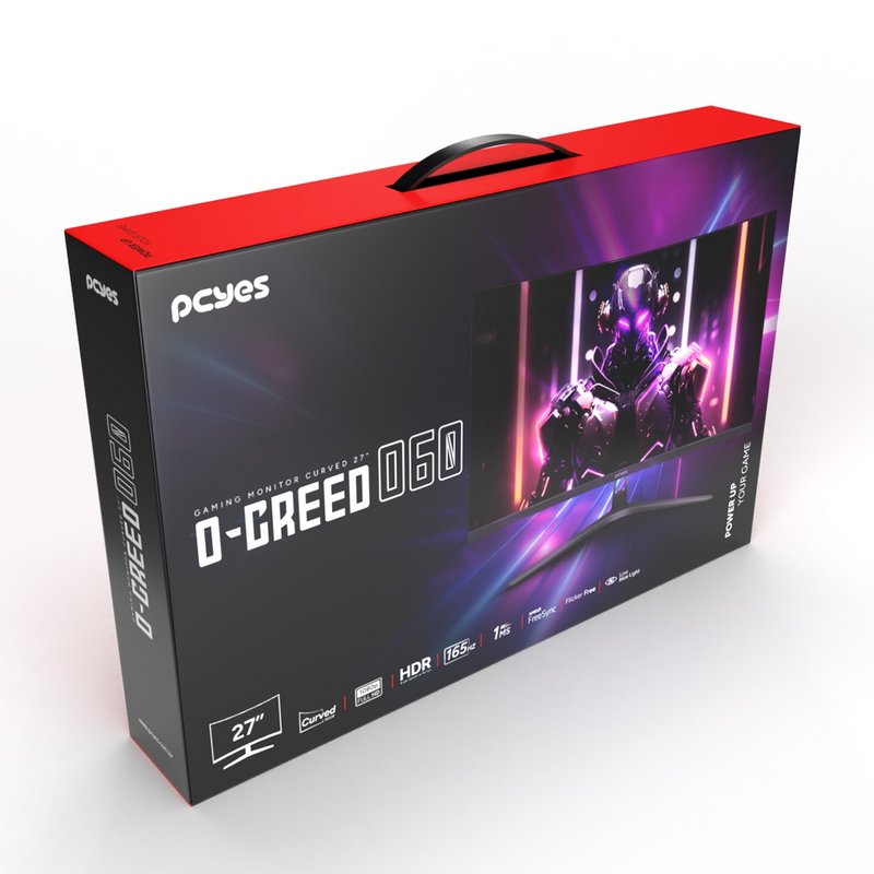 MONITOR GAMER PCYES CURVO O-CREED O60 27" FULL HD 165HZ 1MS HDMI DP FREESYNC