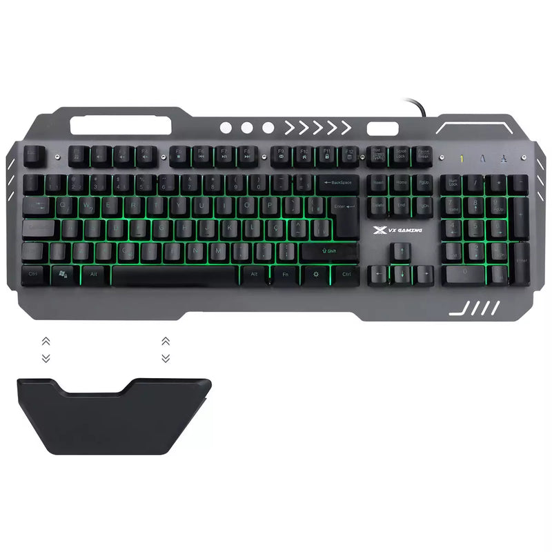 TECLADO GAMER ARMOR ABNT2 MULTIMIDIA LED 7 CORES 1.8 METROS USB - GT500