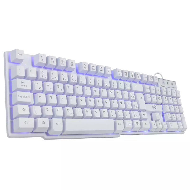 TECLADO USB GAMER VX GAMING HYDRA BRANCO LED AZUL - GTH100BA