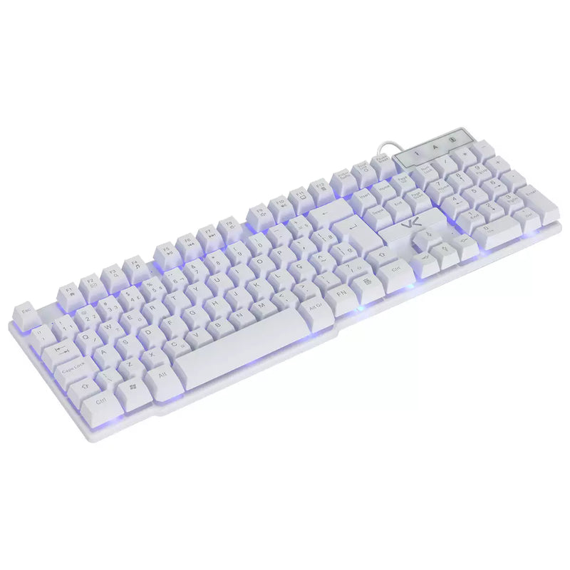 TECLADO USB GAMER VX GAMING HYDRA BRANCO LED AZUL - GTH100BA