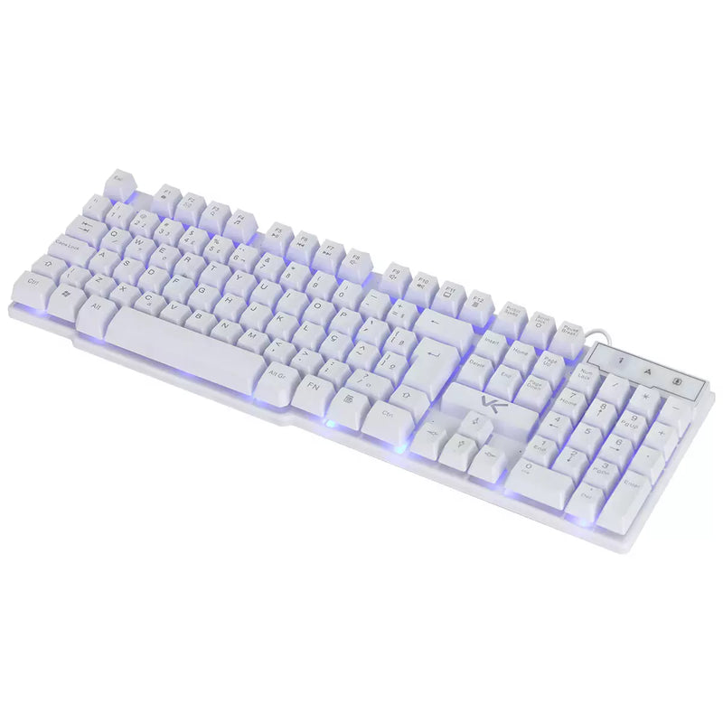 TECLADO USB GAMER VX GAMING HYDRA BRANCO LED AZUL - GTH100BA