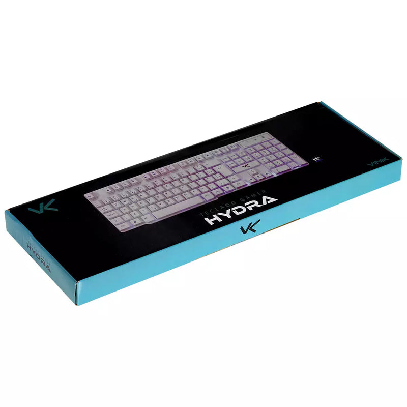 TECLADO USB GAMER VX GAMING HYDRA BRANCO LED AZUL - GTH100BA