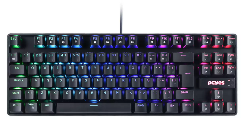 TECLADO GAMER MECANICO TKL NERON - LED VERMELHO - PCYES