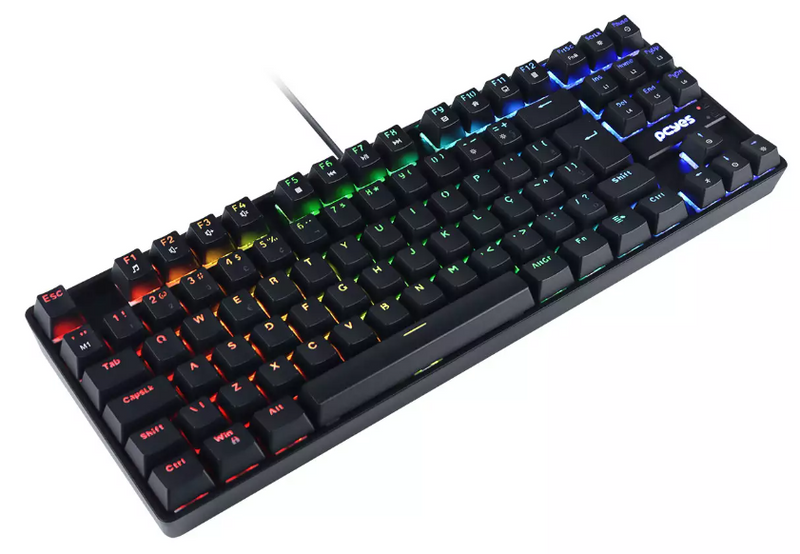 TECLADO GAMER MECANICO TKL NERON - LED VERMELHO - PCYES