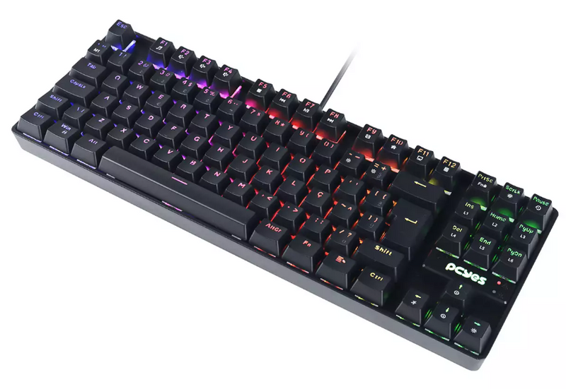 TECLADO GAMER MECANICO TKL NERON - LED VERMELHO - PCYES