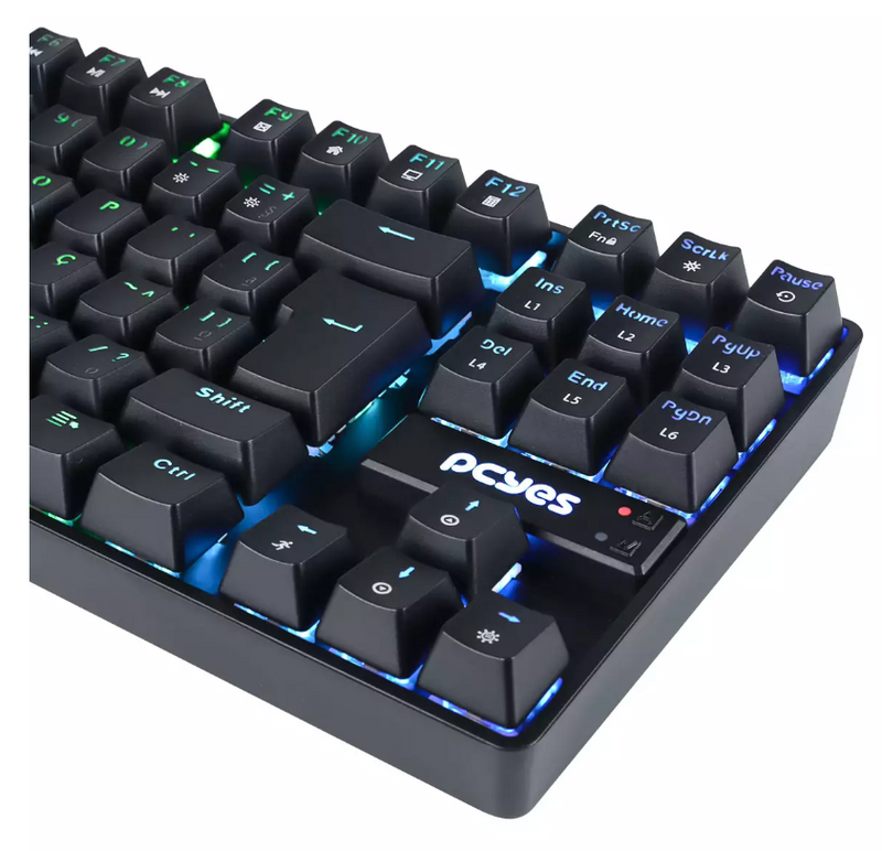 TECLADO GAMER MECANICO TKL NERON - LED VERMELHO - PCYES